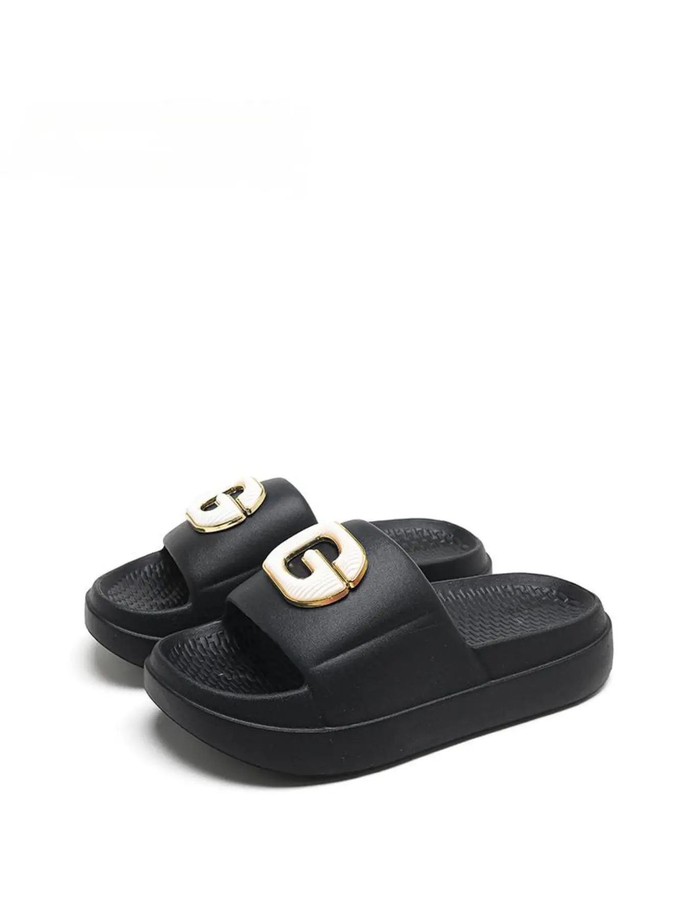 Women's Casual Letter Patched Design Slides, 1 Pair Soft Comfortable Home Slippers, Non-slip Slippers for Indoor & Outdoor Wear