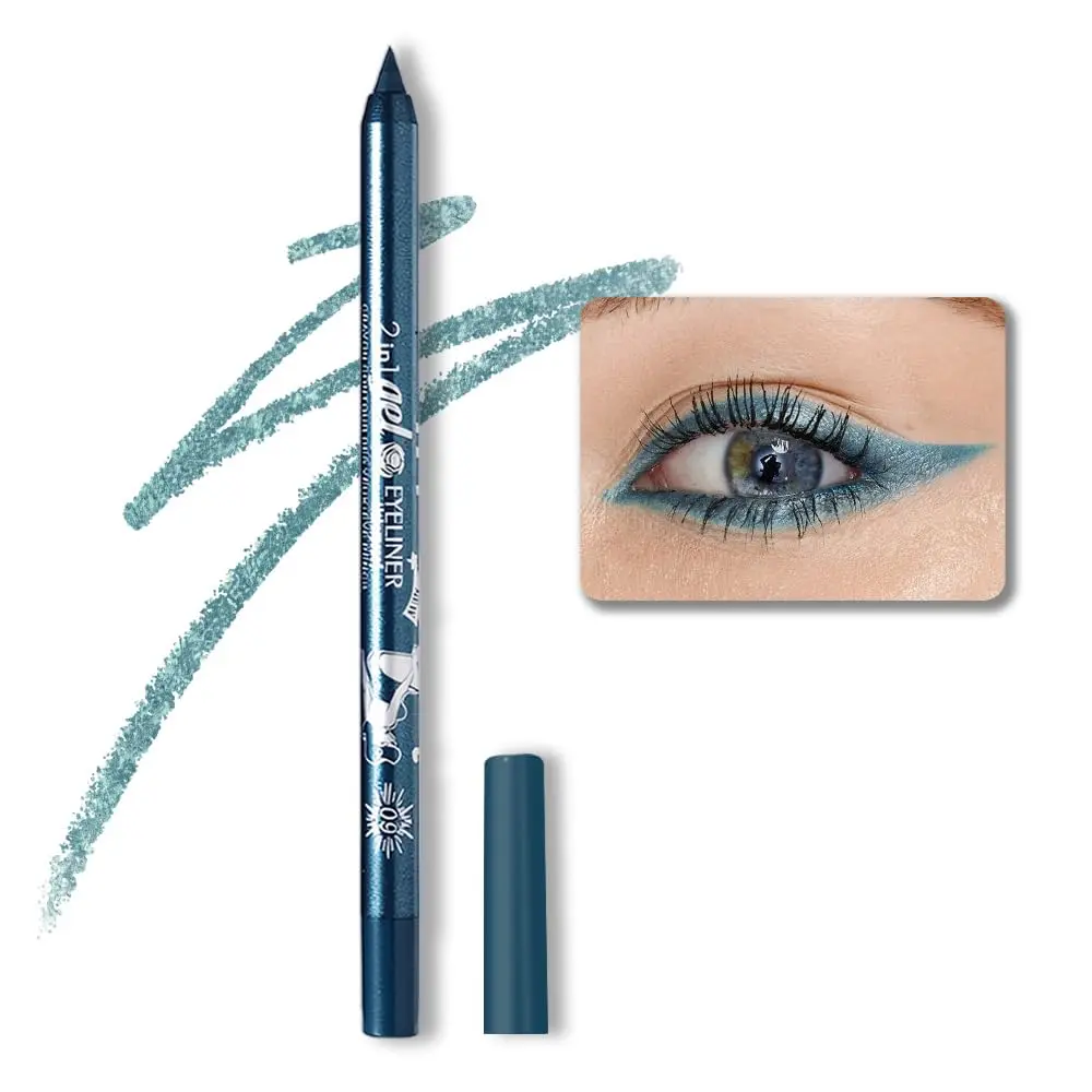 Chill Blue Waterline Pencil Eyeliner, Sharpenable Multi-Use Gel Eyeliner Pencil, Eye Liner Waterproof Smudge proof, Smooth Eye Makeup Liners