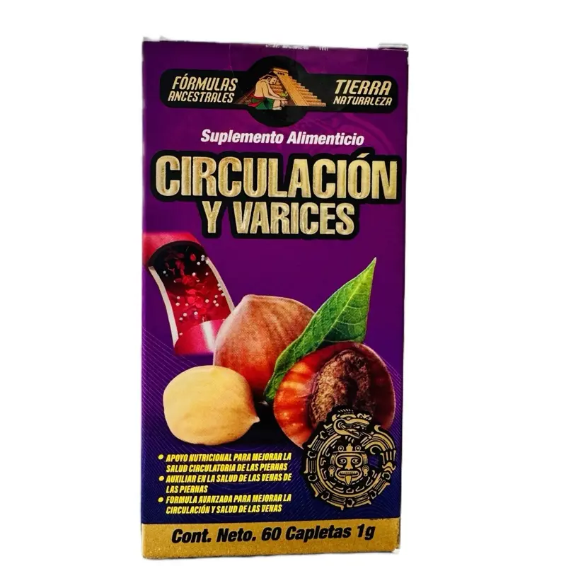 Circulation Varico Horse Chestnut Botanical Complex 60 Caplets Dietary Supplement with L-Arginine B-Complex and Ginkgo