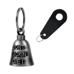 Dream Apparel Christmas/Halloween Bell, Gremlin/Guardian bell,Motorcycle Bell With Words "DON'T FUCKIN' DIE" , Motorcycle Key Chain For Women Men W/Hanger Biker, Bell For Riders, Good Luck Riding Bell Spirit Bell Moto Keychain Accessories