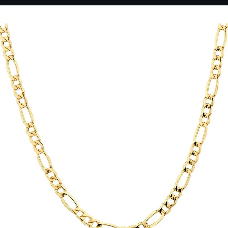 CEJEWELRY 14k Plated Gold Figaro Chain Necklace - Sleek Fashionable Stylish Look for Women