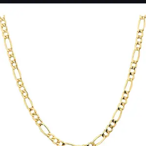 CEJEWELRY 14k Plated Gold Figaro Chain Necklace - Sleek Fashionable Stylish Look for Women