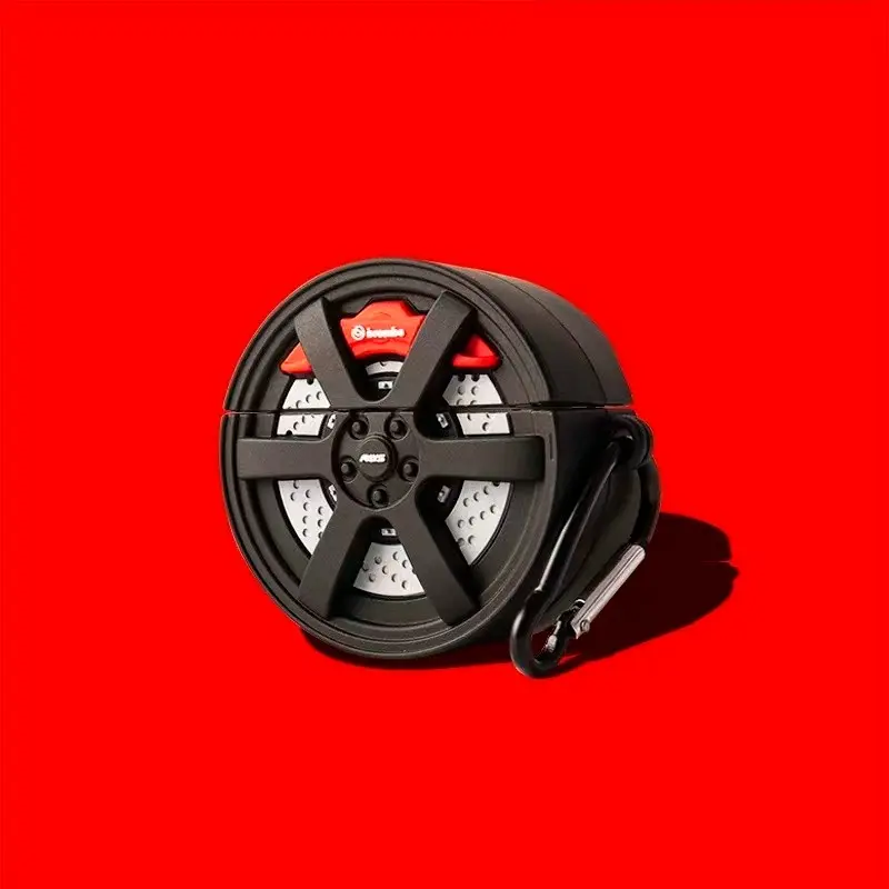 New Creative 3D Car Tire Silicone Earphone Case for AirPods Pro3 4 3 2 Pro Pro2 , Cool Cartoon Design with Pendant, Fashionable for Boys Protective Cover, Headphone Accessories