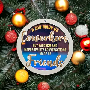 Coworker Christmas Ornament - Christmas Ornament for Work - Christmas Tree Decor - Gift for Work Friend -4 inch layered Handmade Ornament