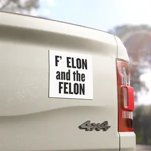 Bold Car Magnet: F ELON and the FELON - Perfect for Political Statements