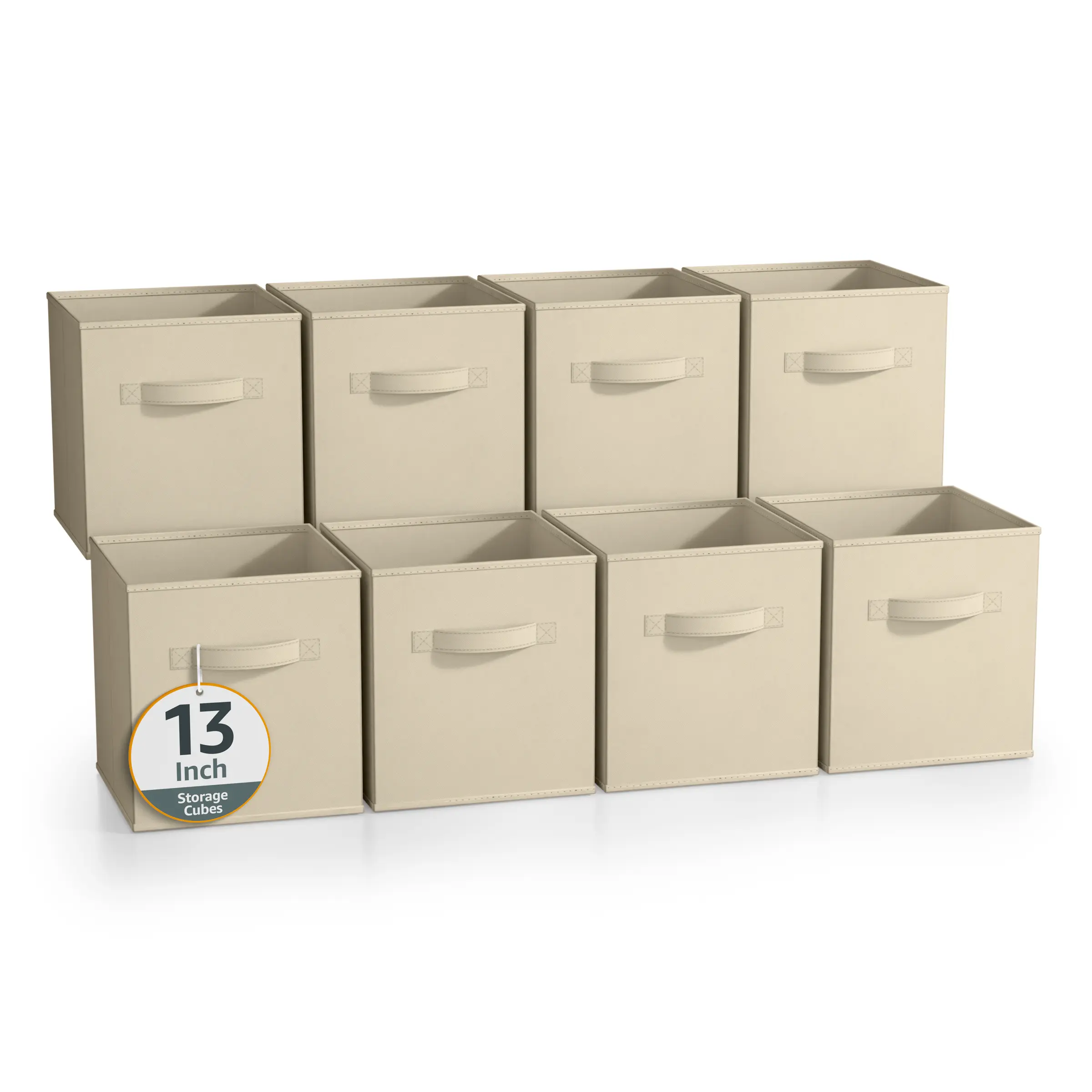 Sorbus 13 Inch Storage Bins - 8 Foldable Baskets for Organizing Clothes, Toys, Books - Sturdy Collapsible Fabric Storage Cubes with Handle Boxes