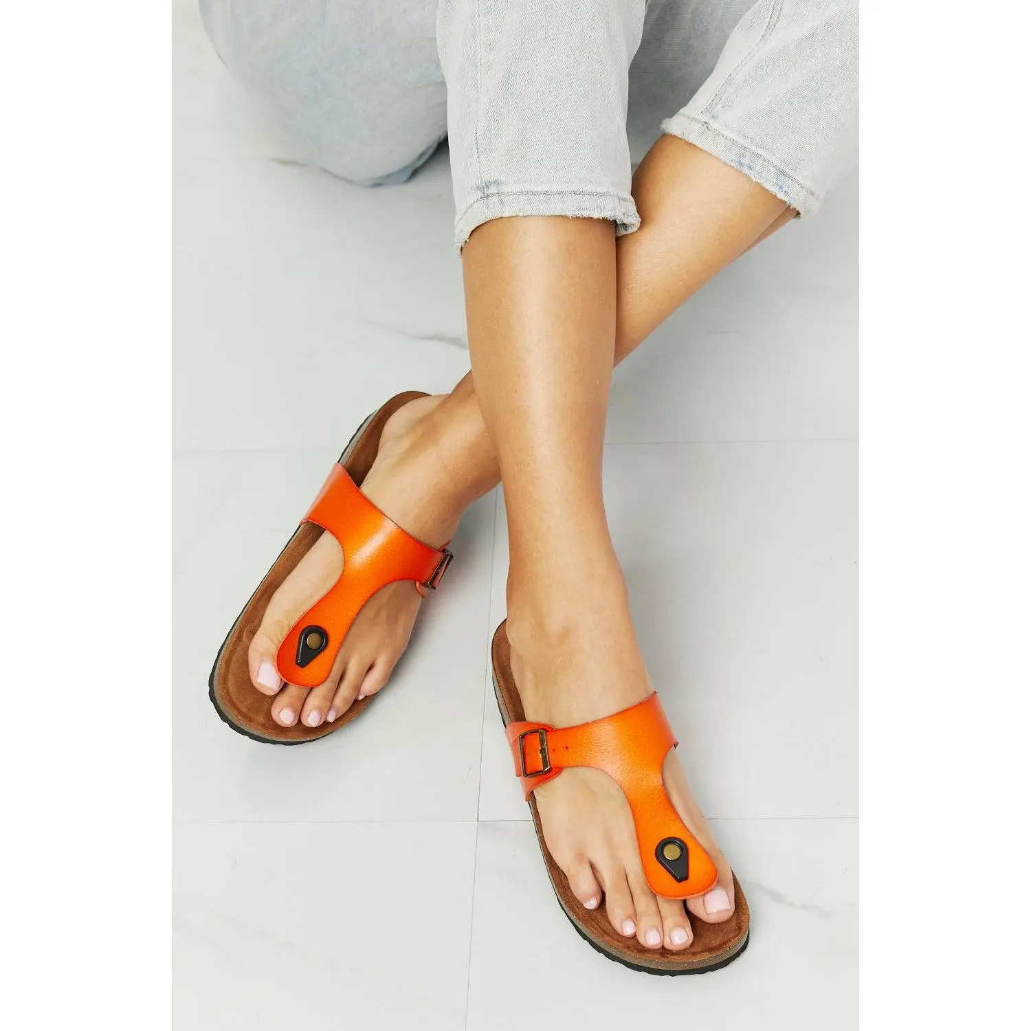 MMShoes Drift Away T-Strap Flip-Flop in Orange