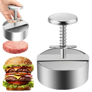 304 Stainless Steel Burger Press Machine, Adjustable Non-Stick Meat Patty Maker, Design for Beef Burgers and BBQ