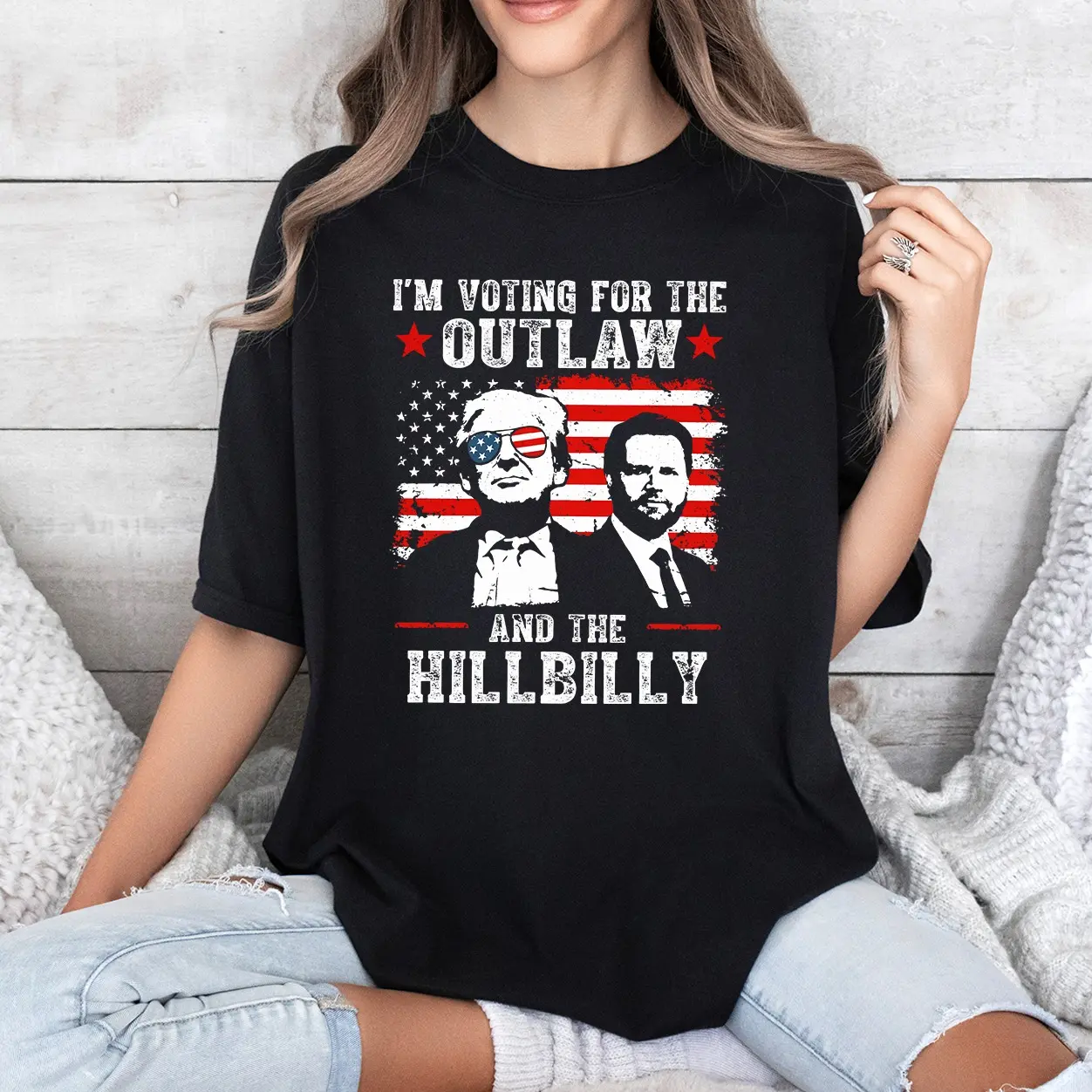 Vintage I'm Voting For The Outlaw And The Hillbilly 2024