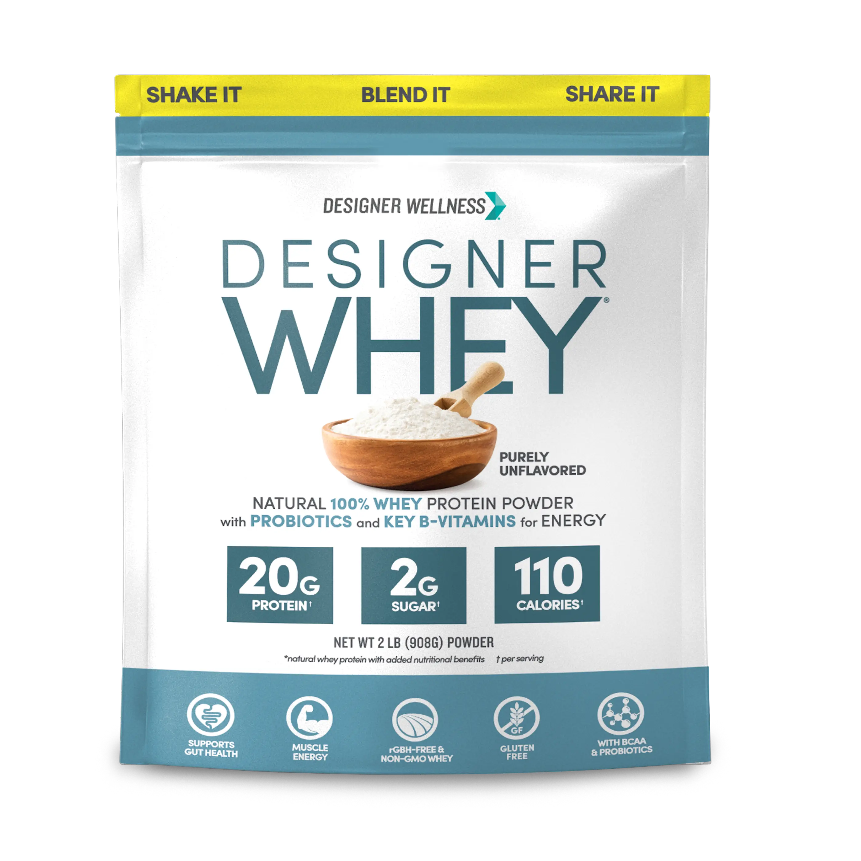 Unflavored Designer Whey 2 lb : 100% Whey Protein Powder- Designer Protein® Unflavored Designer Whey 2 lb : 100% Whey Protein Powder- Designer Protein®