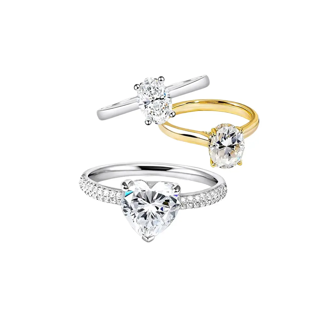 Lorvè Solitaire Oval Cut Ring Lab-Created Moissanite Engagement Ring S925 Sterling Silver Moissanite Jewelry Perfect Gift