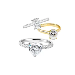 Lorvè Solitaire Oval Cut Ring Lab-Created Moissanite Engagement Ring S925 Sterling Silver Moissanite Jewelry Perfect Gift