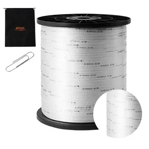 Polyester Pull Tape 1/2 Inch By 5249 Feet Mule Tape Flat Rope, 1250 Lbf Tensile Capacity, Printed Webbing Cable Pulling Tape For Packaging, Gardening, Commercial Electrical, Conduit Work, White