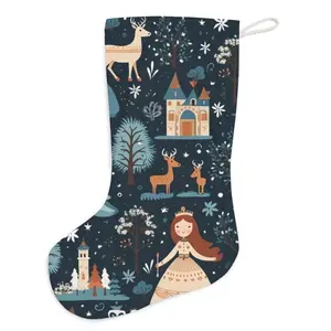 Princess with her Reindeer Christmas trees Santa Stocking#christmas Stocking #christmas Decorations