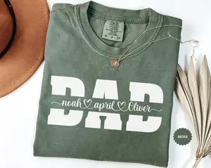 Custom Dad Shirt With Kids Names New Dad Shirt Dad T-shirt Father's Day Gift Personalized Dad T-shirt Gift for Dad Dad Tee Daddy Shirt