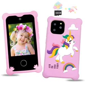 Unicorn Kids Phone Toy, 2.8 Inch IPS Touch Screen with Dual Camera & Game Music Player, Halloween Easter Educational Toy, Christmas Birthday Gift for 3-12 Year Old Boys & Girls, Includes 32GB Card