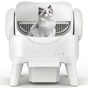 Self Cleaning Cat Litter Box, Low Noise Automatic Cat Toilet, Spacious Open Design For All Cat Sizes, High Sides Anti-Splashing, Odor Control, 3.96gal Large Waste Drawer, Easy To Clean, Without Battery