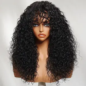 【NEW IN】Nadula Boho Curly Human Hair Wig with Bangs 4X1 Lace Part Shaggy Waves  Effortless Pre-Styled Wig with invisi Drawstring Glueless Wigs Summervibes TikTokShopStockUp