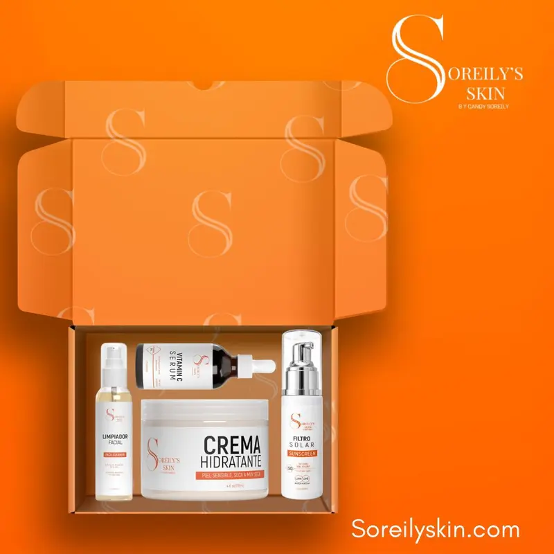 Soreily 4-Step Hydrating Skin Care Daily Kit - Box-Packed All-in-1 All Skin Types Set, Vitamin C Serum Included, SPF Moisturizing Daily Facial Routine Glow-Up Gift Set