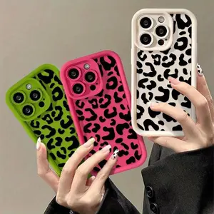 Fashion Stylish Leopard-pattern Phone Case, Shockproof Protection Phone Protective Cover, Phone Accessory Compatible with iPhone 16 15 14 13 12 11 Series Casing
