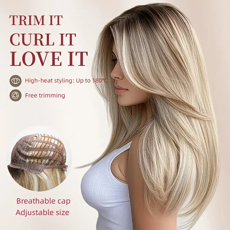 22 INCH Stylish Synthetic Heat-Resistant Wigs For Everyday & Special Occasions - Perfect For Beginners, Ideal For Valentine'S Day, Mother'S Day, Birthdays, Holidays, Gatherings, And Social Media Content Creation