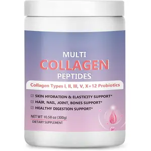 Hydrolyzed Collagen Peptide Powder with Prebiotics Vitamin C & Cranberry for Hair Skin Nails Bone Digestive & Urinary Tract Support, Easy Dissolve Non-GMO Supplement for Women & Men