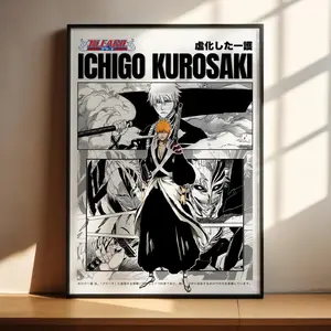 Bleach Anime Poster, Ichigo Kurosaki Anime Art Print Decor Posters - NO FRAME