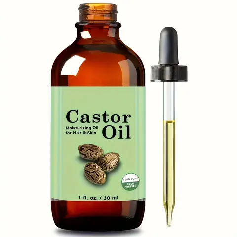 100% Pure Organic Castor Hair Oil - Cold-Pressed, Chemical-Free Daily Haircare Moisture for Adults' Damaged Hair, Skin & Nails - All-Natural Scalp Care with Precision Glass Dropper, 60ml (2 fl.oz)