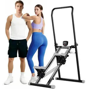 Stair Stepper with Adjustable Resistance,Vertical Climber Machine for Home Cardio Workout,Compact Folding Stair Climber with Adjustable Handlebar & Pedals for Full Body Fitness