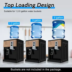 Hot And Cold Water Dispenser, Top Loading Water Cooler Dispenser 5 Gallon Countertop Water Cooler Dispenser, 3 Temperature Settings, Water Dispenser for 3 to 5 Gallon Bottles