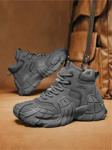 2025 New Men's High-Top Casual Hiking Shoes | Military Style & Street Fashion Fusion, Functional & Stylish, Non-Slip Breathable, Perfect for Daily Wear & Outdoor Adventures - Autumn/Winter Must-Have!