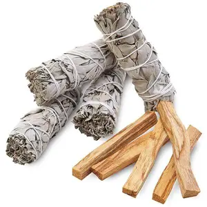 White Sage & Palo Santo for Smudging Kit, Healing, Purifying, Meditating & Incense Combo