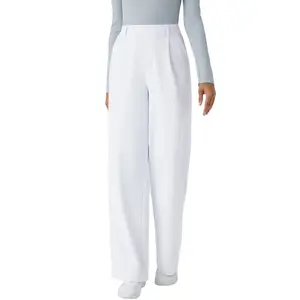 Women's Casual High Waist Wide Leg Pants Pleated Straight Leg Work Office Trousers