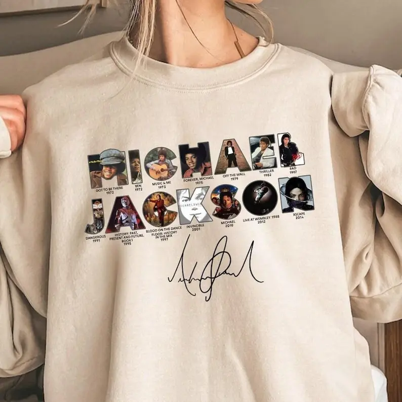 Michael Jackson Albums Timeline SweatShirt, Vintage King of Pop Graphic Tee