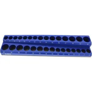 Magnetic Socket Organizer - 3/8 Drive Metric Sockets Set Tool Box Organizer - 30 Slot Blue Socket Holder