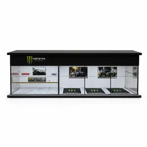 1:64 LED Diecast Display Garage | Racing & Beverage Theme Parking Diorama