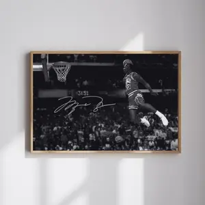 M.Jordans Iconic Slam Dunk Poster  Sports Decor for Man Cave Gift, Office Decor