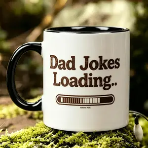 Dad Jokes Loading Hilarious Ceramic Mug Novelty Fathers Day Gift for Dad Humorous Daily Use Coffee Cup Unique Fathers Ceramic Mug