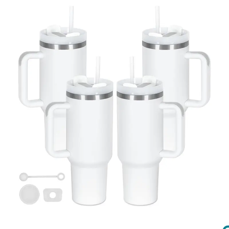 40 Oz Tumbler with Handle Bulk Double Wall Vacuum Insulated Stainless Steel Tumbler with Lid and Straw for Beverages