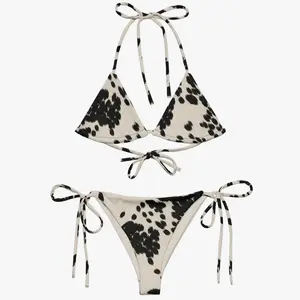 Cow Animal 3D Print String Bikini - Triangle Bikini Set L39