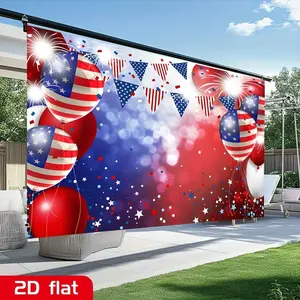 2D Flat, 2d flat photo booth prop American Flag Backdrop Independence Day Background Photography 4th of July Party Decoration Photography Background Photobooth Props, 2D Flat