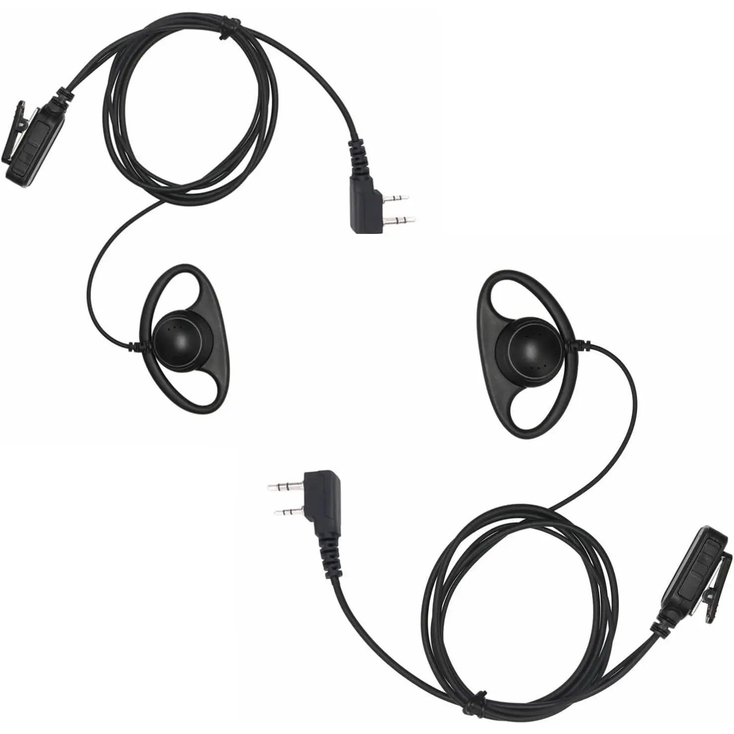 Earpiece  Kit Compatible with , BTECH, Kenwood Walkie Talkie with PTT Mic Headset Accessories (D-Shaped*2)