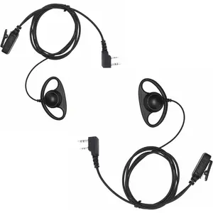 Earpiece  Kit Compatible with , BTECH, Kenwood Walkie Talkie with PTT Mic Headset Accessories (D-Shaped*2)
