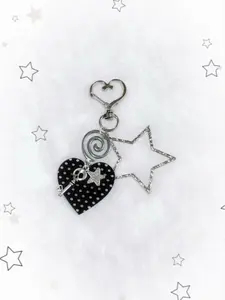 Punk Style Hollow Star Heart Keychain, Daily Key Holder, Backpack Decor, Phone Charm, Retro Spiral Skull Pendant, Unique Fashion Accessory