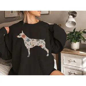 Floral Doberman Pinscher Mom T-Shirt / Sweatshirt / Hoodie, Dobie Dog Mom , Cottagecore Wildflower Shirt, Dog Lover, Dog Owner Mama Unisex