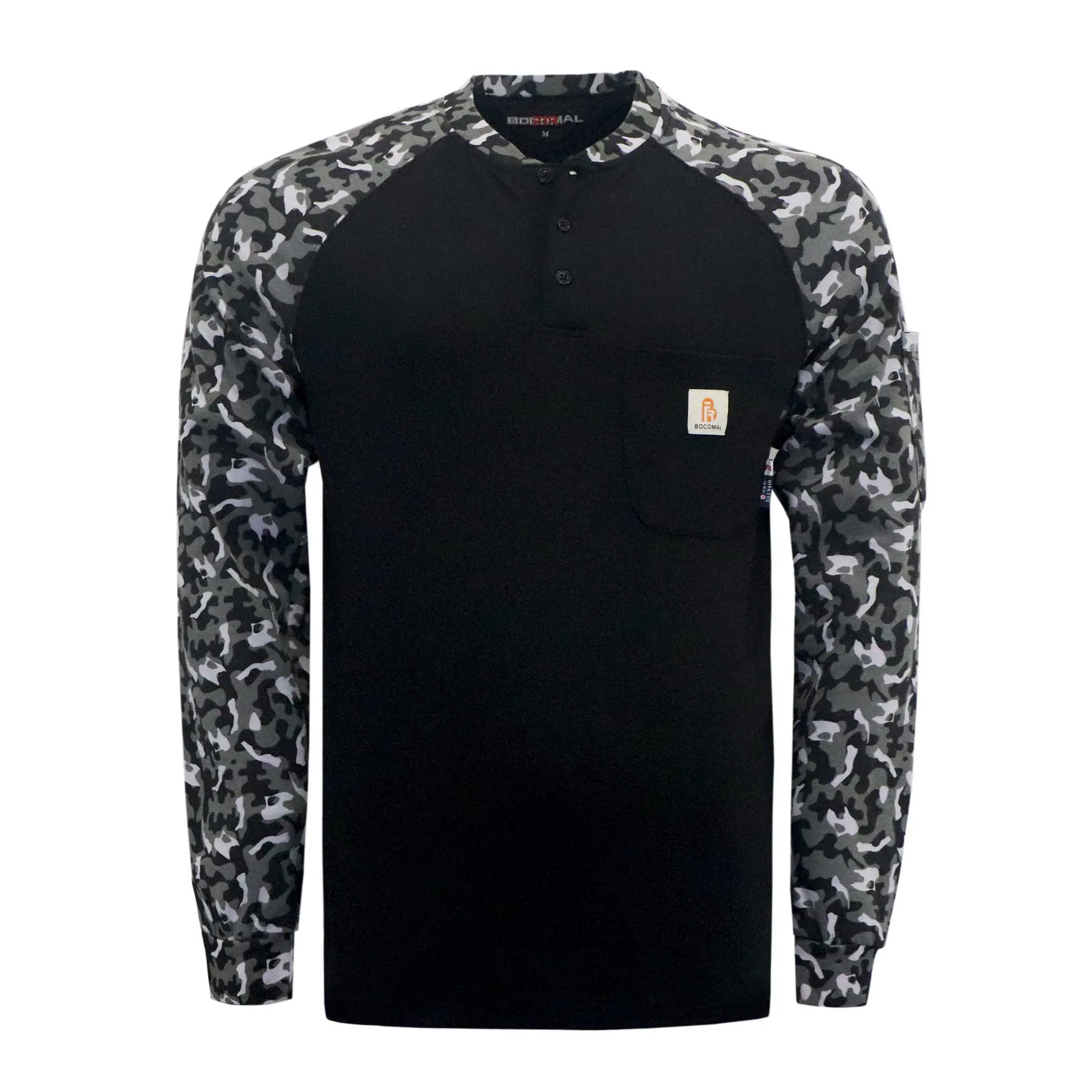 7 oz Button Pullover T-Shirt / Camouflage - 5703