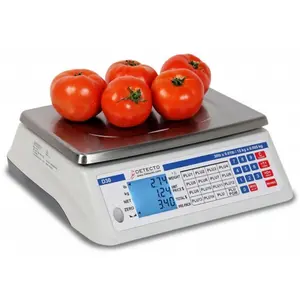 212 MAIN Detecto D60 Digital Multi-Function Stainless Steel Scale - 60 lbs Price Computing Kitchen Scale with 6-Digit Display, Backlit LCD, 13.4x13.4 in Square Molded Poly Platform