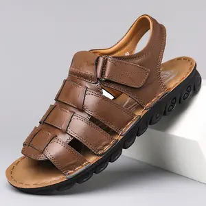 Casual Outdoor Open Toe Sandals for Men Breathable Lightweight Comfort Walking Sandals Anti-Slip Shock Absorb Rubber Bottom with Adjustable Straps Daily Wear