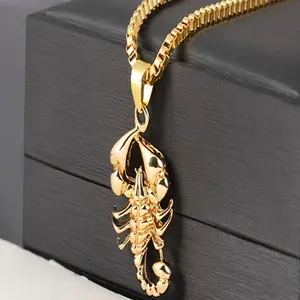 Men’s Scorpion Pendant Necklace – 14K Gold Plated Zodiac Style Jewelry Gift