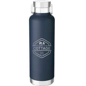 Personalized I'm Coming to the Cottage (Trees) 24 oz Water Bottle | Navy